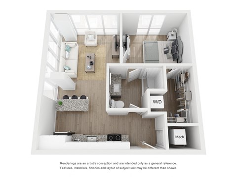 A3 Floor Plan at Link Apartments® H Street, Washington, DC, 20002